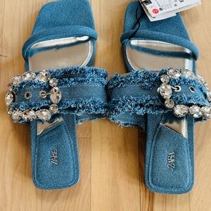 Zara denim flats/sandal